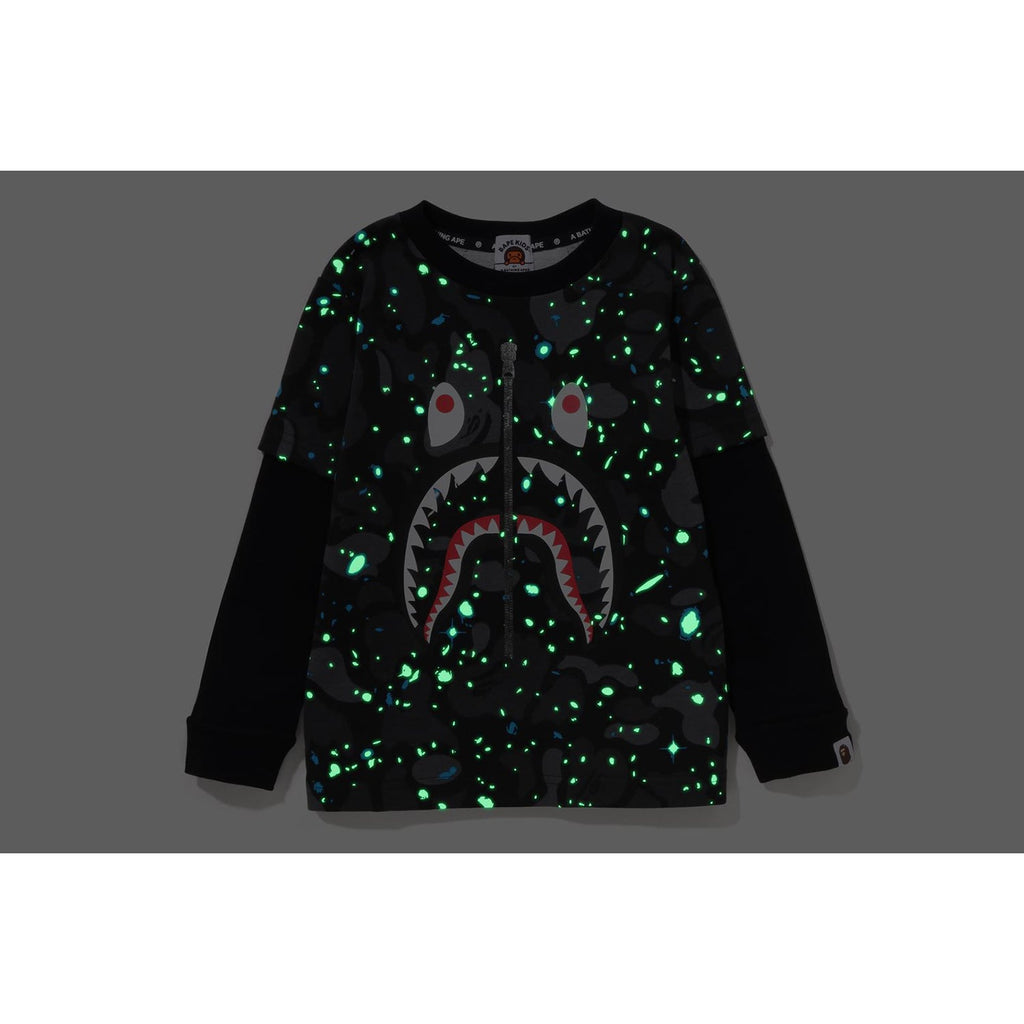 SPACE CAMO SHARK LAYERED L/S TEE KIDS