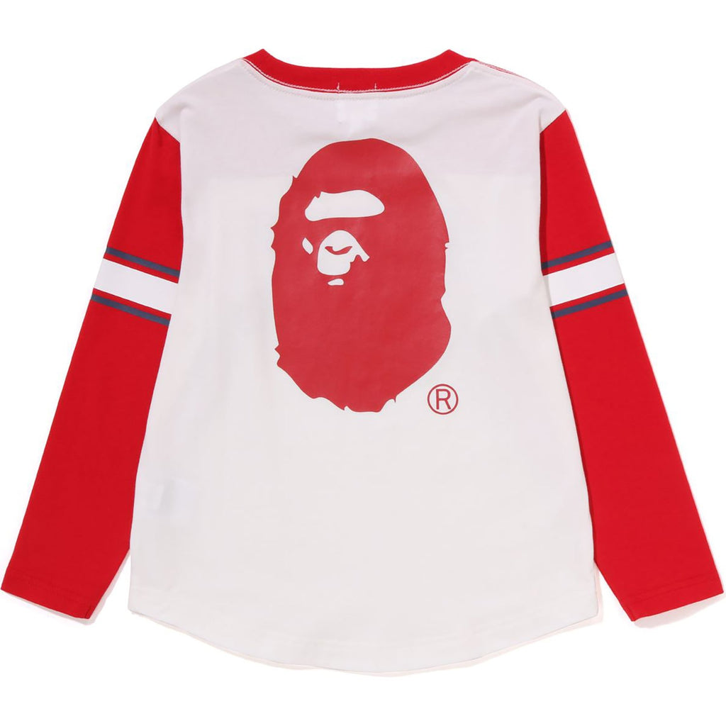 BATHING APE FOOTBALL L/S TEE KIDS