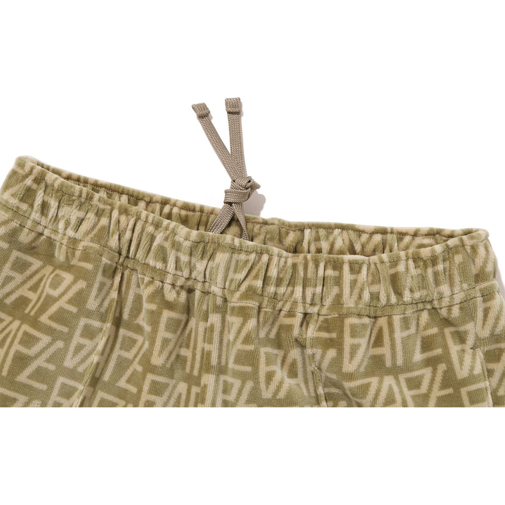 BAPE LOGO MONOGRAM VELOUR FLARE PANTS LADIES
