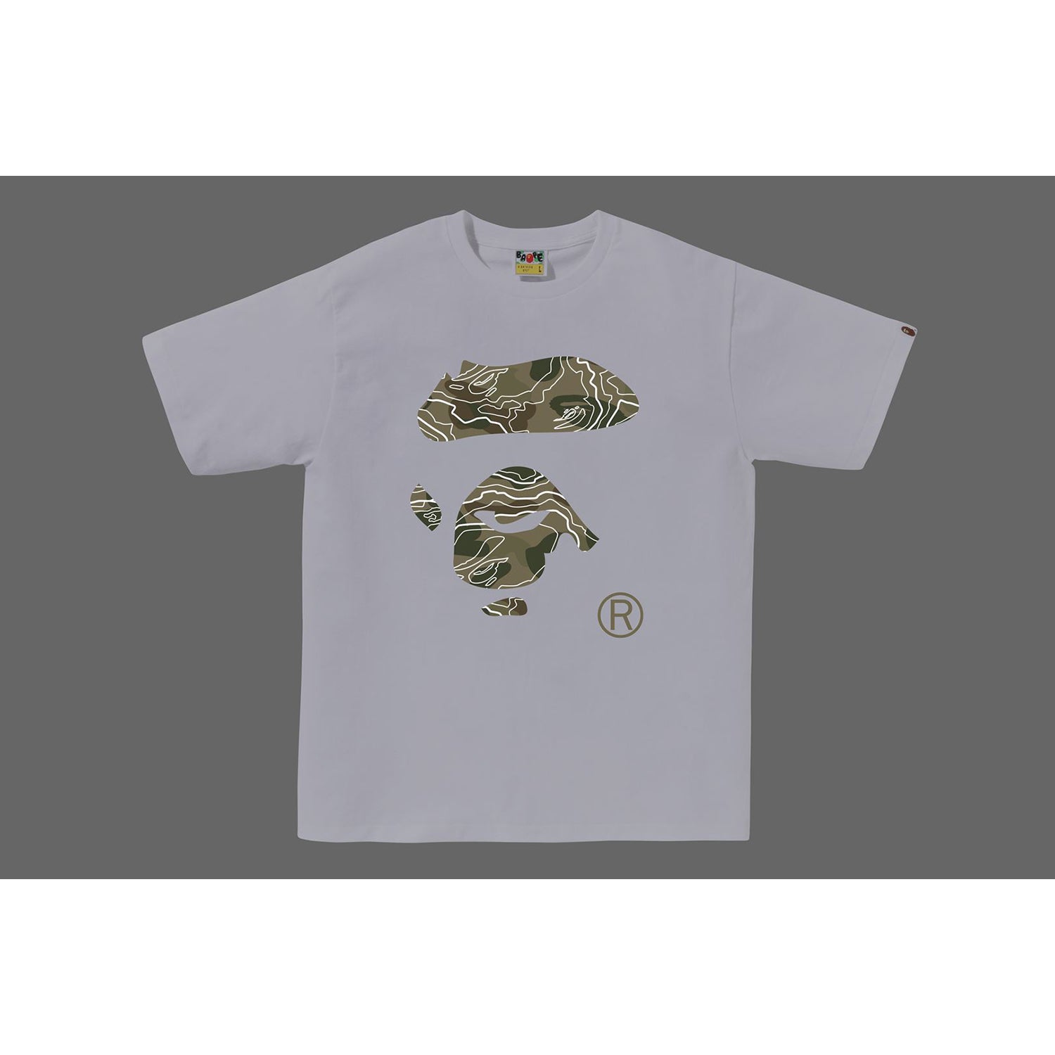 LAYERED LINE CAMO APE FACE TEE MENS