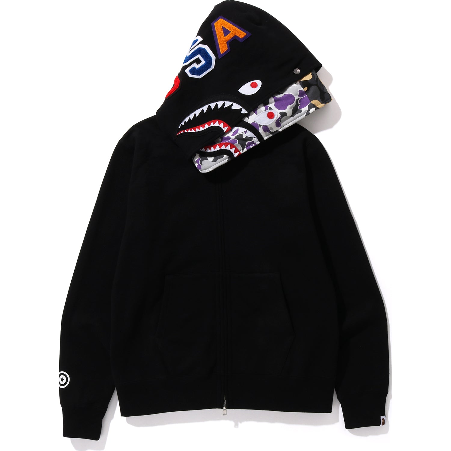 BAPE US LIMITED COLLECTION SHARK FULL ZIP DOUBLE HOODIE MENS