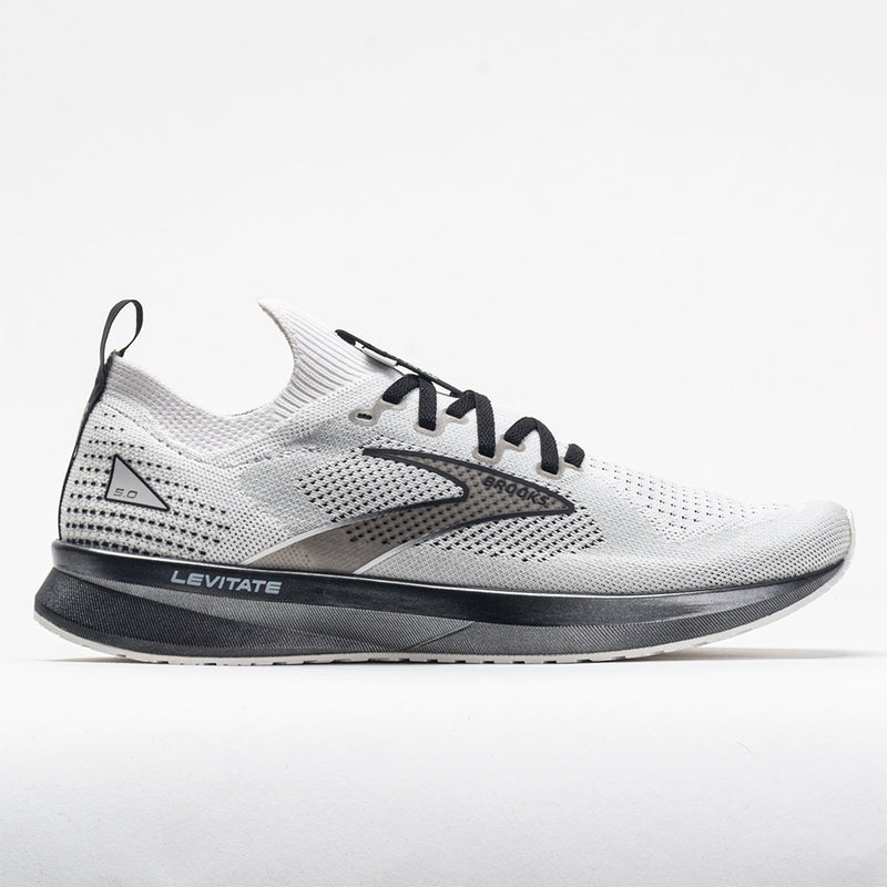 Men's Brooks Levitate Stealthfit 5, White/Grey/Black, 11 D Medium