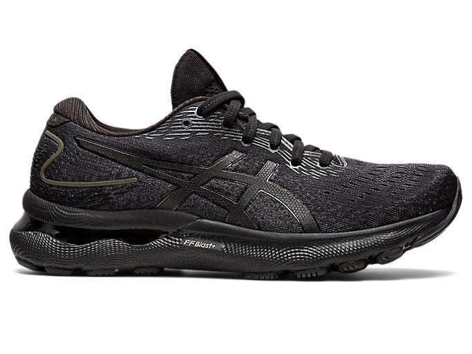 Women's Asics Gel-Nimbus 24, Black/Black, 9 B Medium