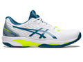 Men's Asics Solution Speed FlyteFoam 2, White/Restful Teal, 9 D Medium