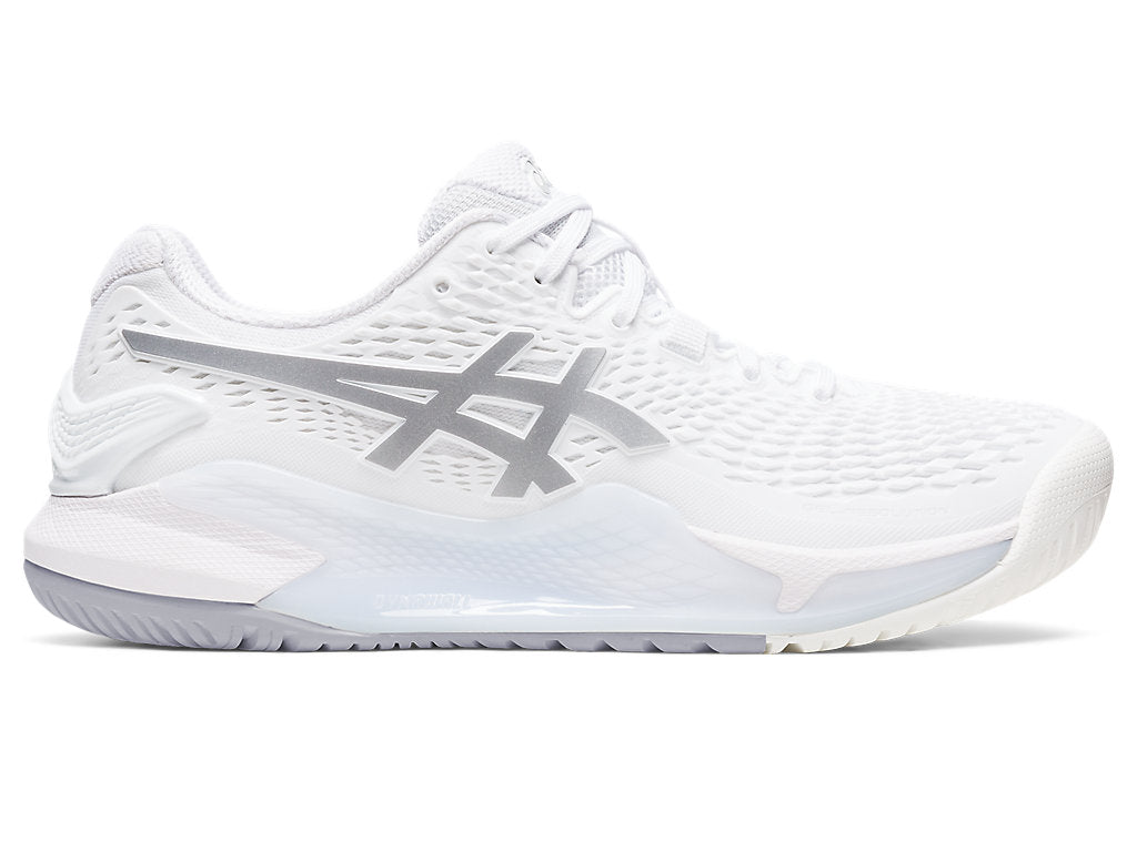 Women's Asics Gel-Resolution 9, White/Pure Silver, 10 B Medium
