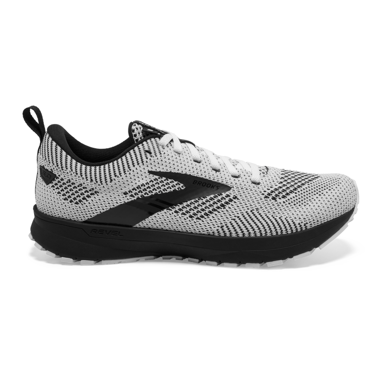 Women's Brooks Revel 5, White/Black, 8 B Medium