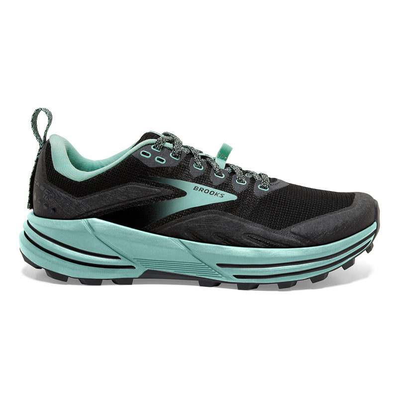 Women's Brooks Cascadia 16, Black/Ebony/Yucca, 8.5 B Medium