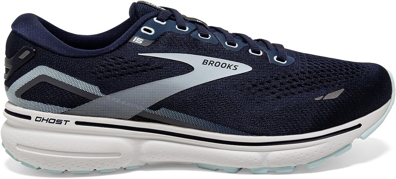 Women's Brooks Ghost 15, Peacoat/Pearl/Salt Air, 9 2E Extra Wide