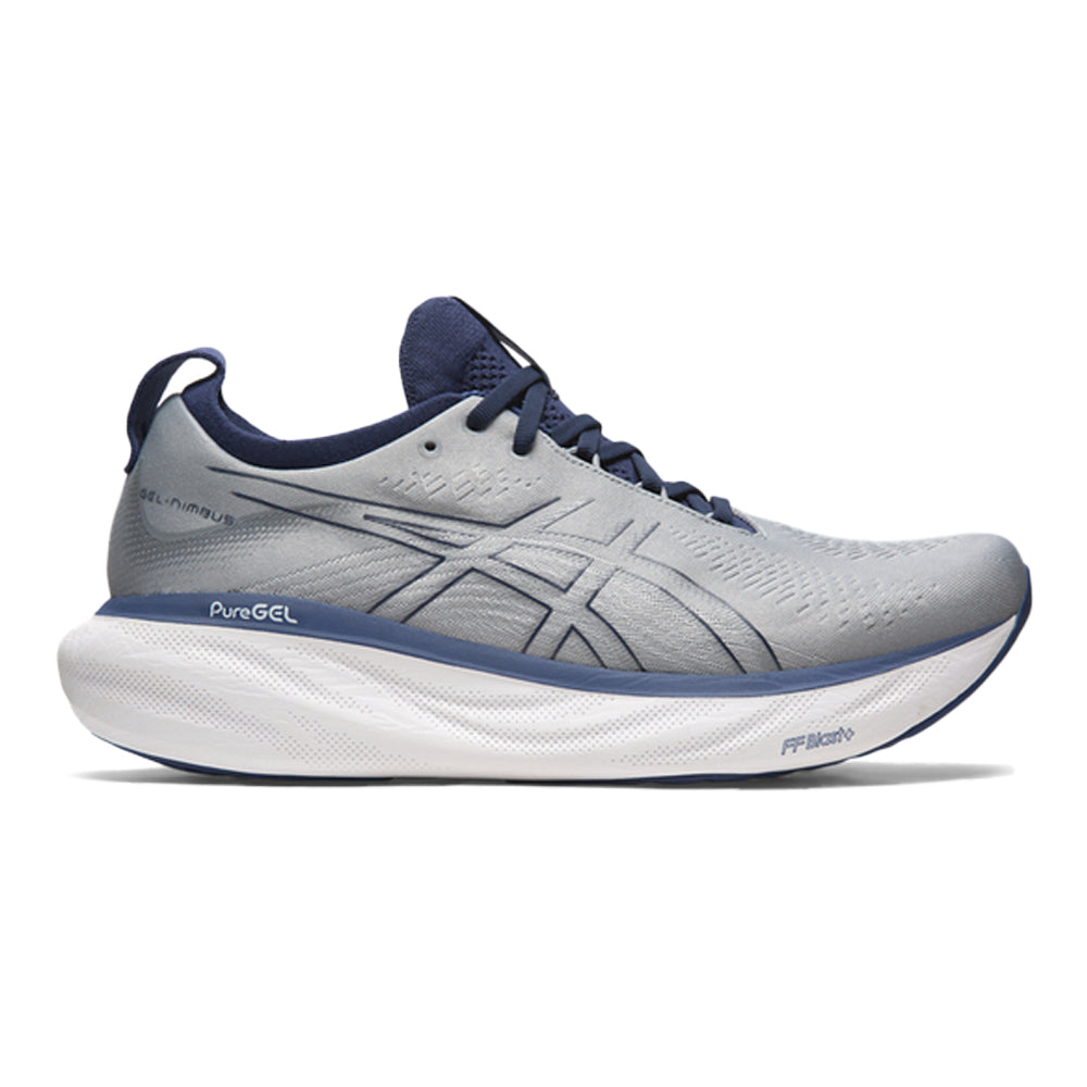 Men's Asics Gel-Nimbus 25, Sheet Rock/Indigo Blue, 9.5 D Medium