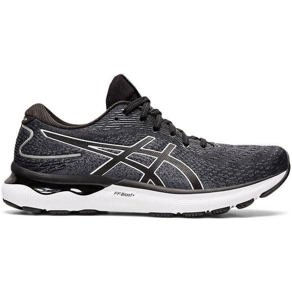 Men's Asics Gel-Nimbus 24, Black/White, 9.5 2E Wide