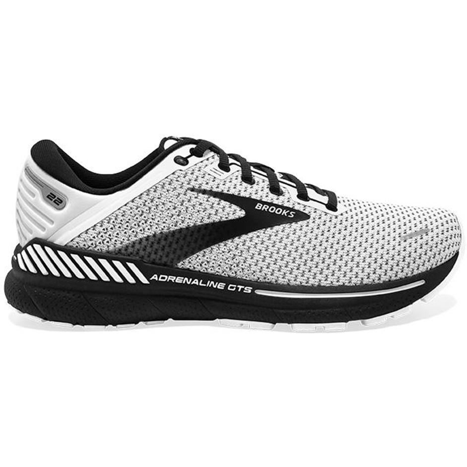 Men's Brooks Adrenaline GTS 22, White/Grey/Black, 12.5 D Medium