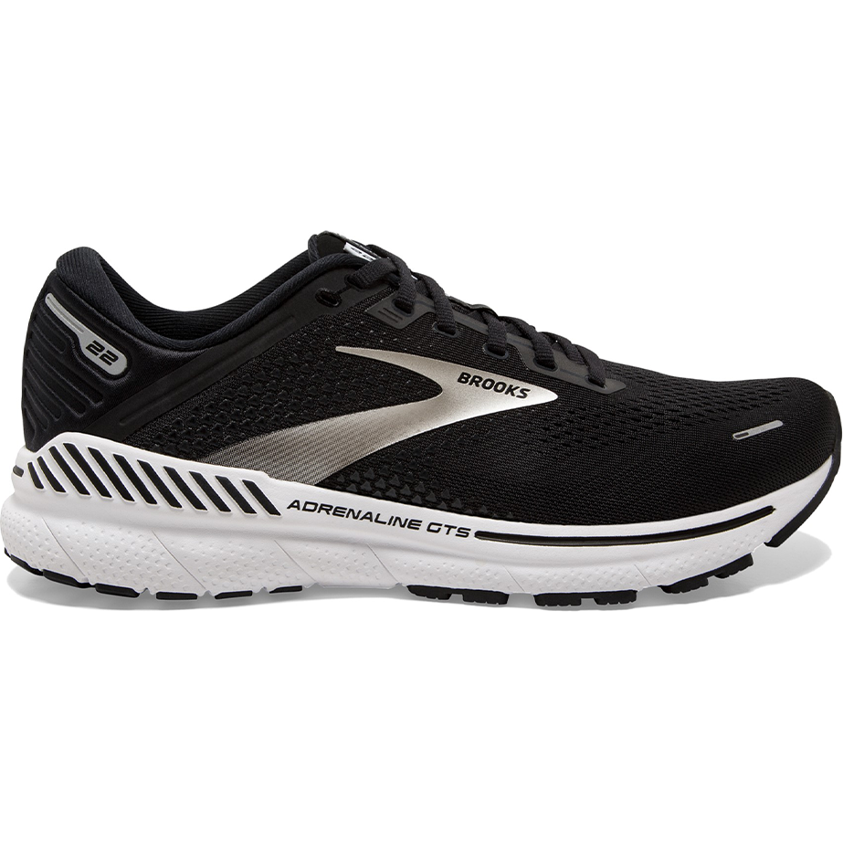 Men's Brooks Adrenaline GTS 22, Black/Silver/Anthracite, 12.5 D Medium