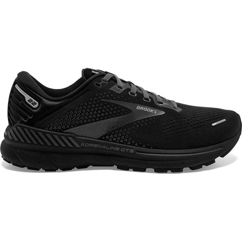 Men's Brooks Adrenaline GTS 22, Black/Black/Ebony, 10 D Medium