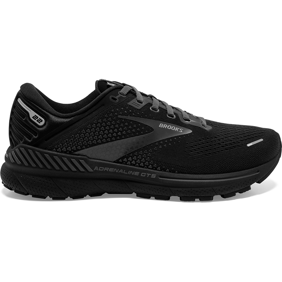 Men's Brooks Adrenaline GTS 22, Black/Black/Ebony, 9 4E Extra Wide
