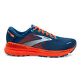 Men's Brooks Adrenaline GTS 22, Blue/Light Blue/Orange, 8 D Medium