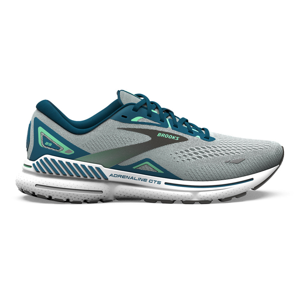 Men's Brooks Adrenaline GTS 23, Blue/Moroccan/Spring Bud, 12 D Medium
