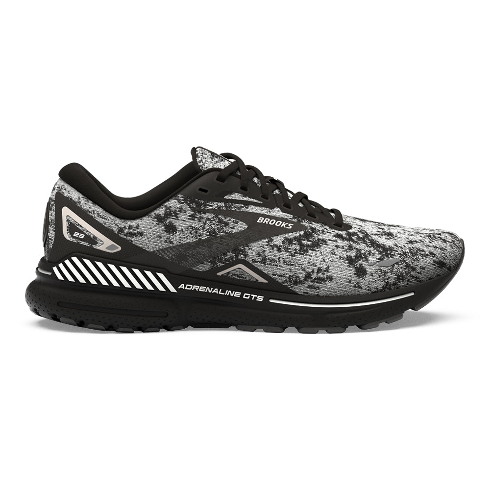 Men's Brooks Adrenaline GTS 23, White/Grey/Black, 9 2E Wide