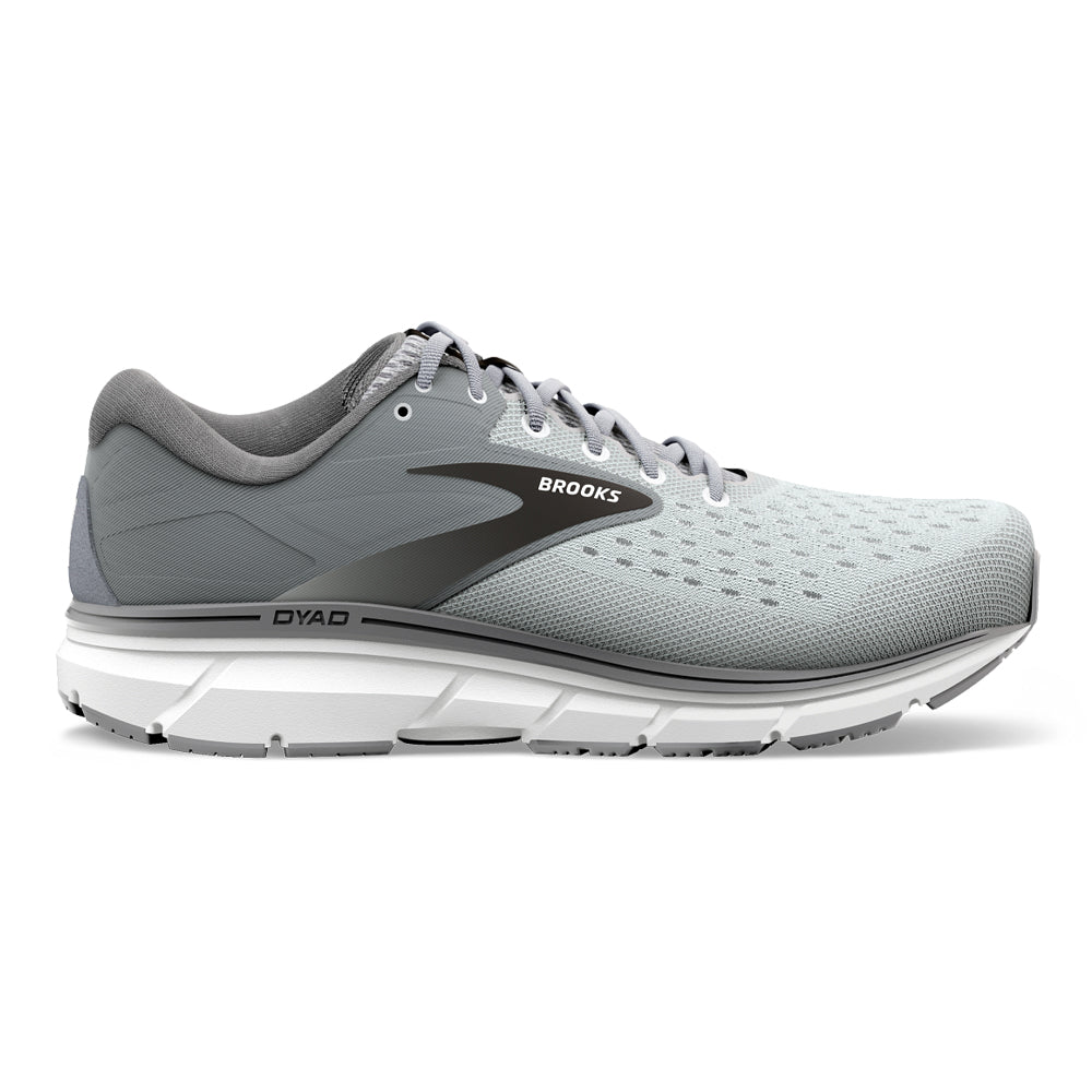 Men's Brooks Dyad 11, Grey/Black/White, 11 D Medium