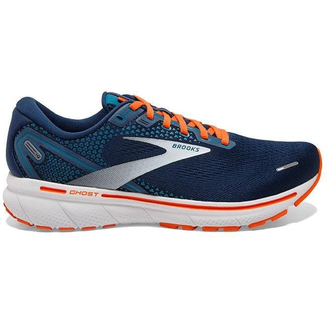 Men's Brooks Ghost 14, Titan/Teal/Flame, 10.5 D Medium