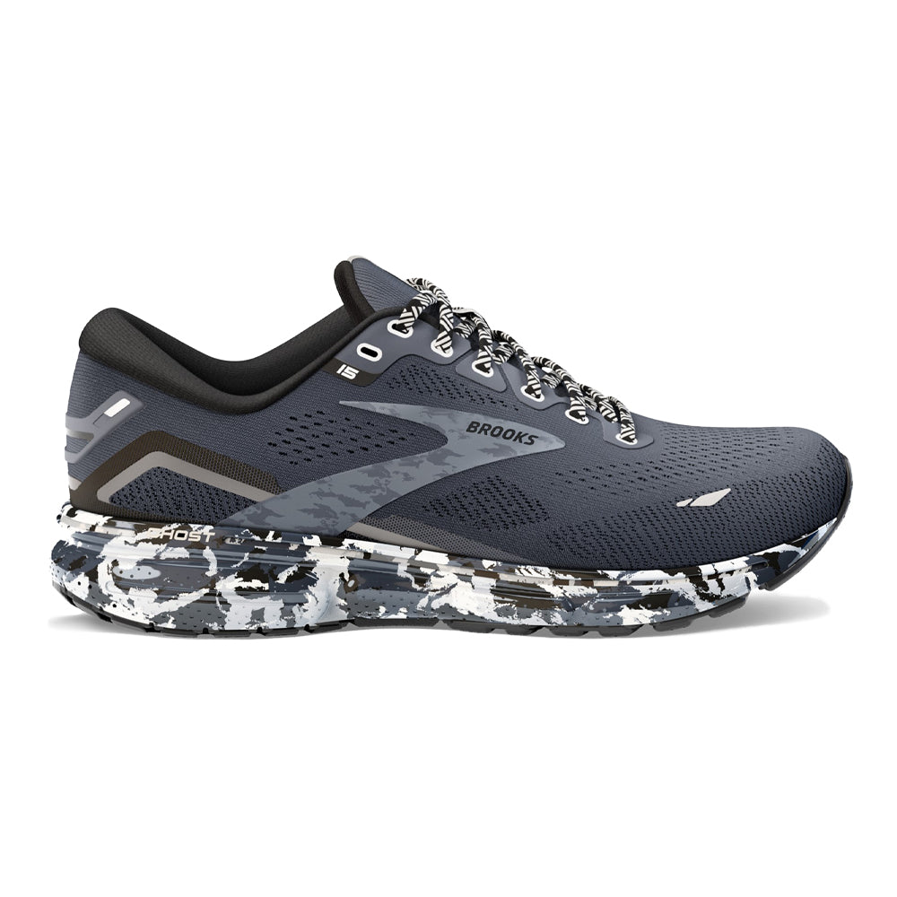 Men's Brooks Ghost 15, Ebony/Black/Oyster, 10.5 D Medium
