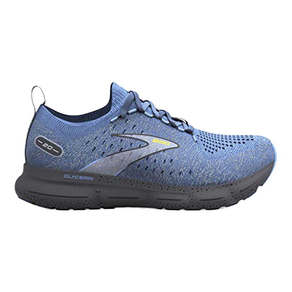 Men's Brooks Glycerin StealthFit 20, Light Blue/Nine Iron/Sulphur, 7.5 D Medium