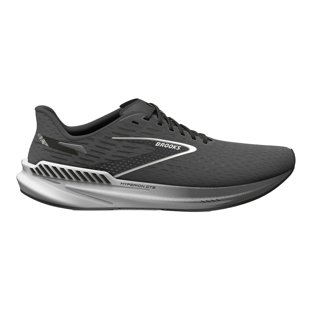 Men's Brooks Hyperion GTS, Gunmetal/Black/White, 9 D Medium