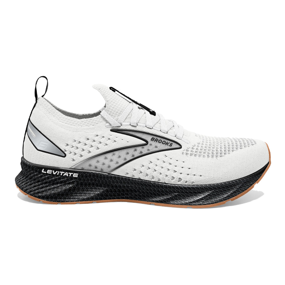 Men's Brooks Levitate StealthFit 6, White/Black, 11 D Medium