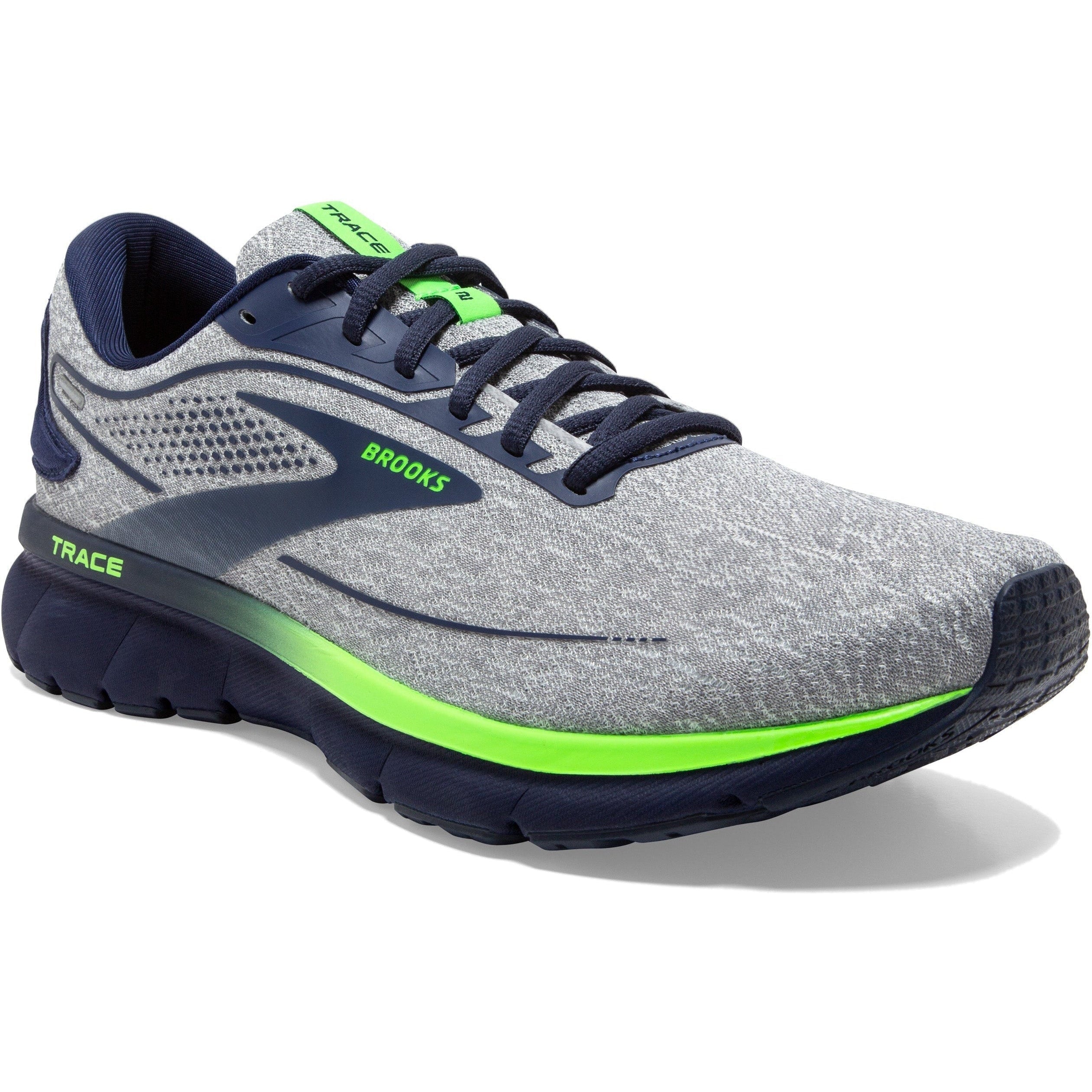 Men's Brooks Trace 2, Grey/Blue/Green Gecko, 13 D Medium