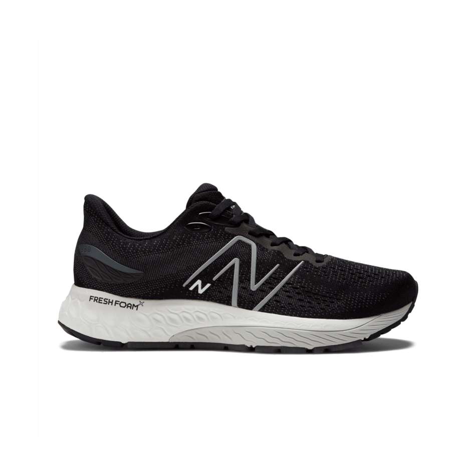 Men's New Balance Fresh Foam X 880v12, Black/Light Aluminum, 10 2E Wide