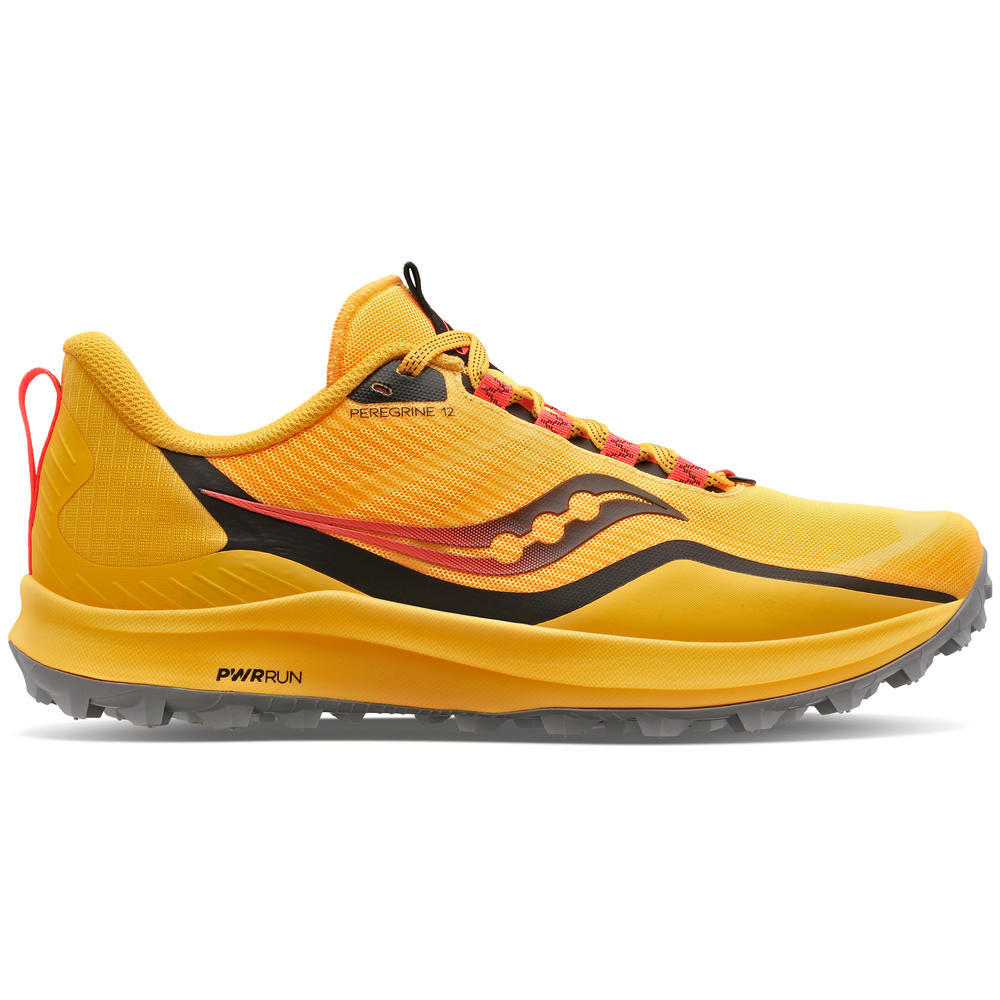 Men's Saucony Peregrine 12, ViziGold/ViziRed, 10 D Medium
