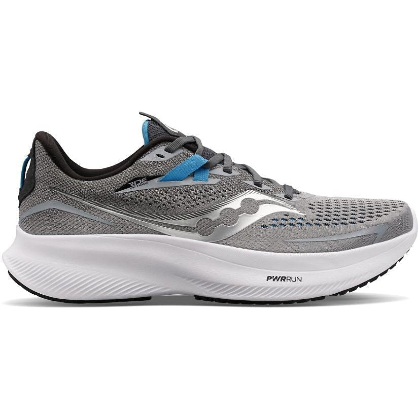 Men's Saucony Ride 15, ALLOY/TOPAZ, 12.5 D Medium