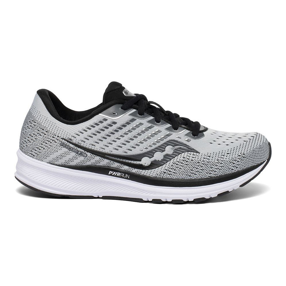 Men's Saucony Ride 13, Alloy/Black, 12.5 2E Wide