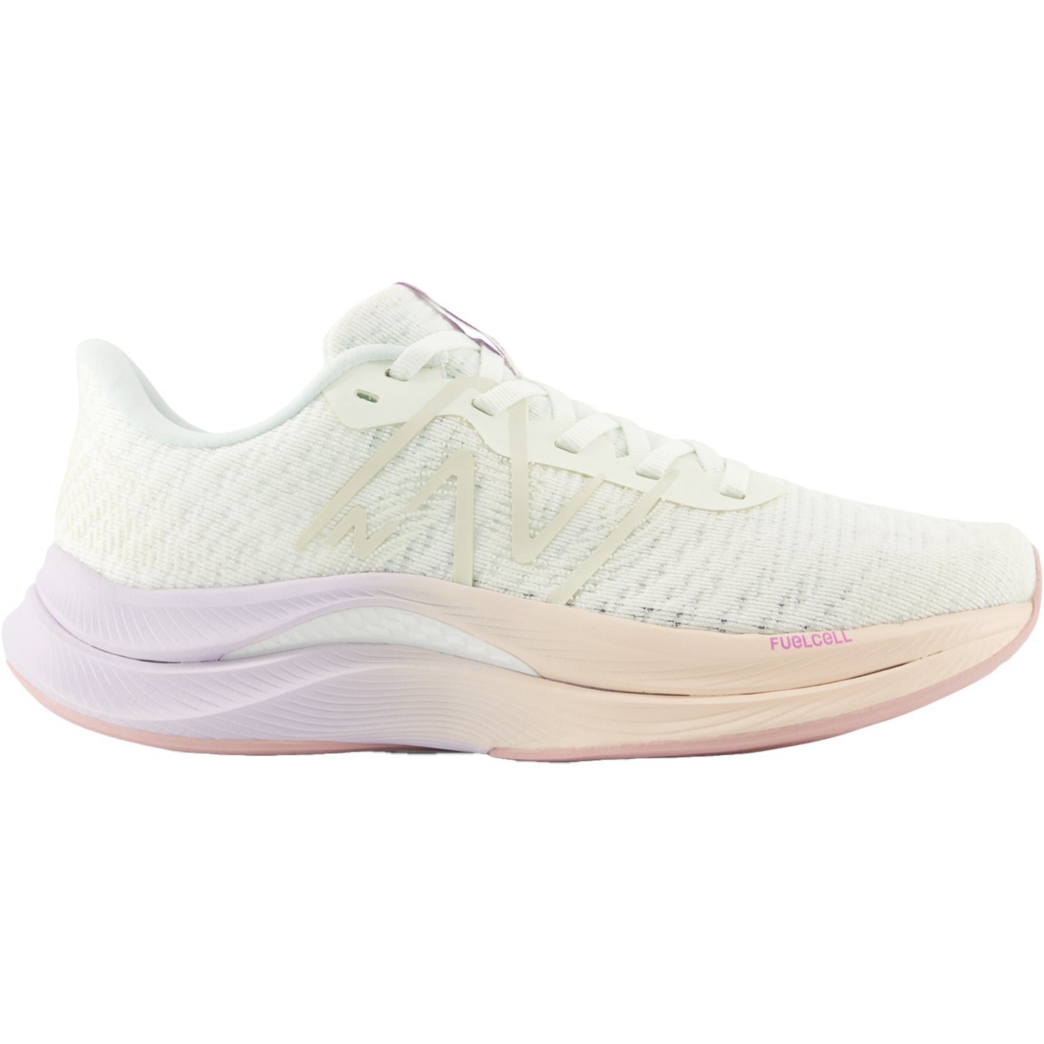 Women's New Balance FuelCell Propel v4, Sea Salt/Purple Fade, 8.5 B Medium