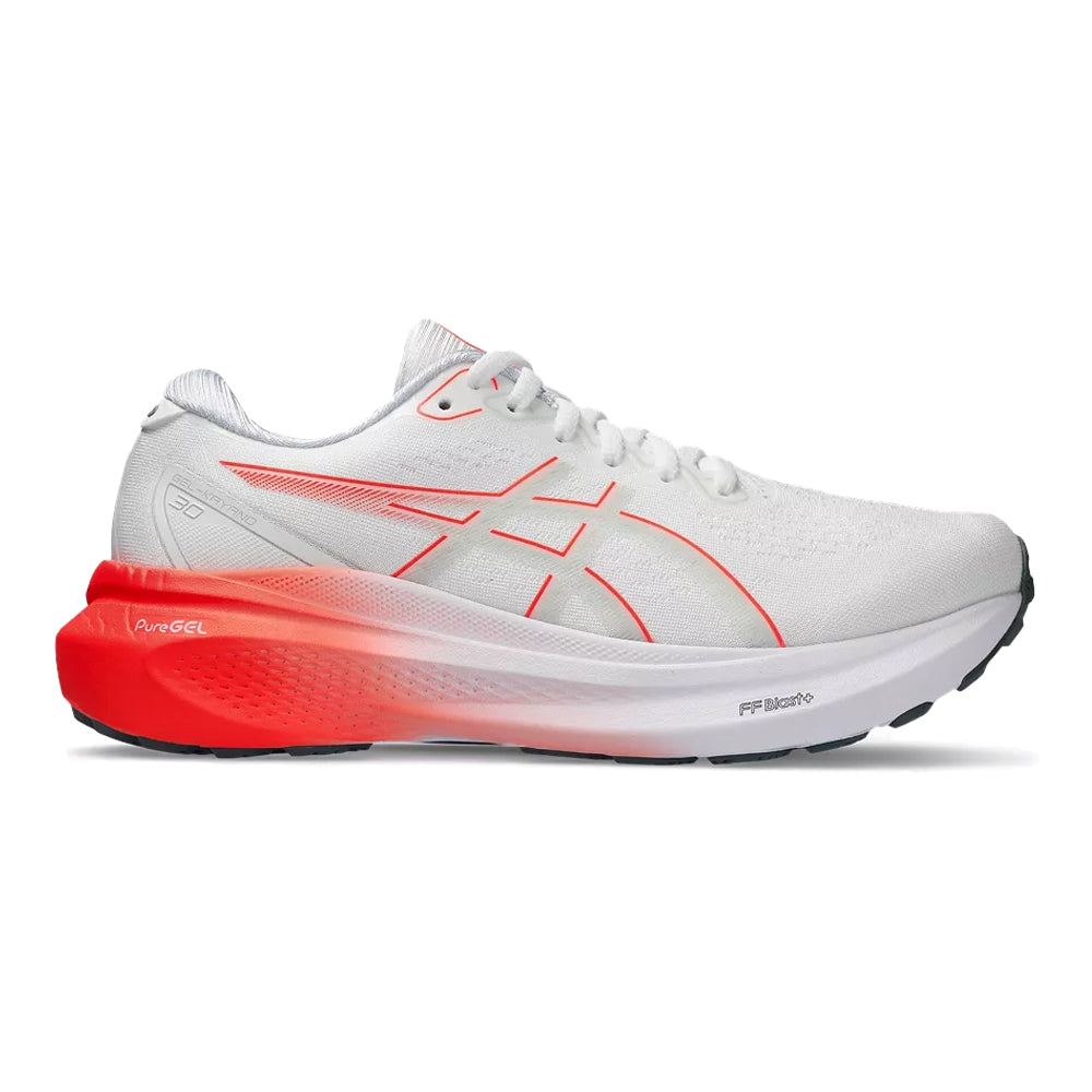 Women's Asics GEL-Kayano 30, White/Sunrise Red, 6.5 B Medium