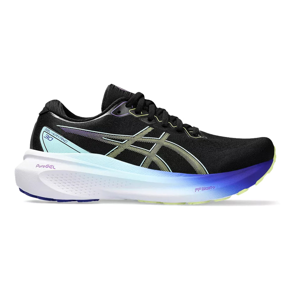 Women's Asics Gel-Kayano 30, Black/Glow Yellow, 10.5 B Medium