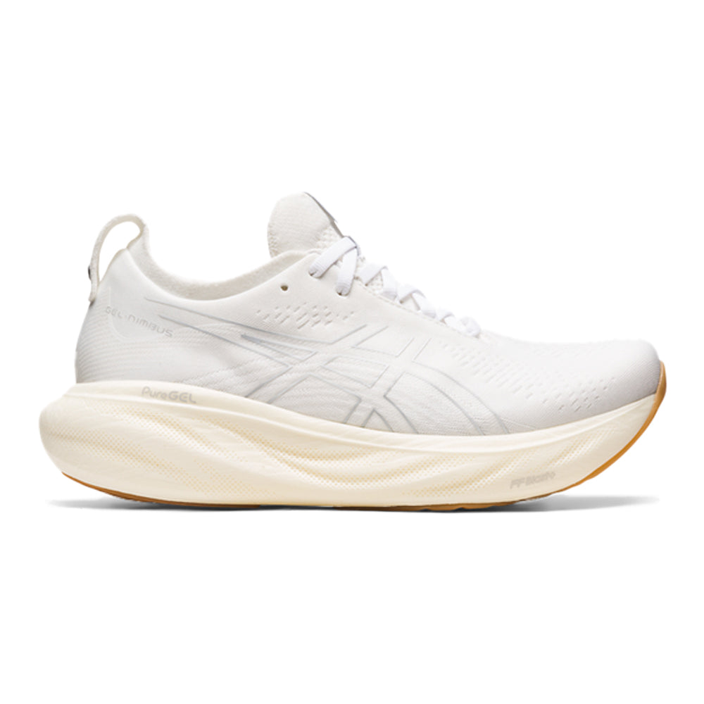 Women's Asics Gel-Nimbus 25, White/White, 7.5 B Medium