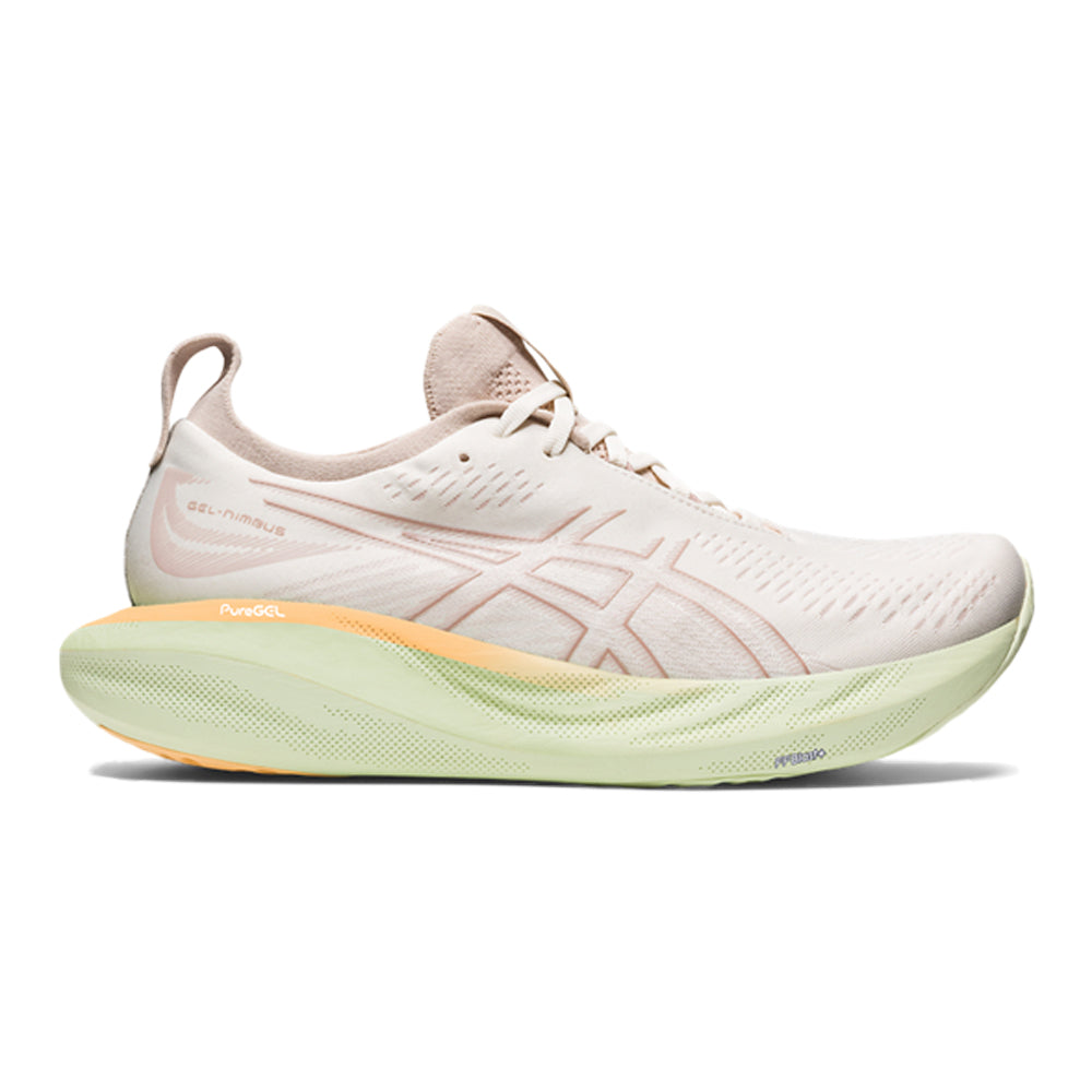Women's Asics Gel-Nimbus 25, CREAM/FAWN, 10.5 B Medium