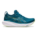 Women's Asics Gel-Nimbus 25, INK TEAL/LIME GREEN, 8.5 B Medium