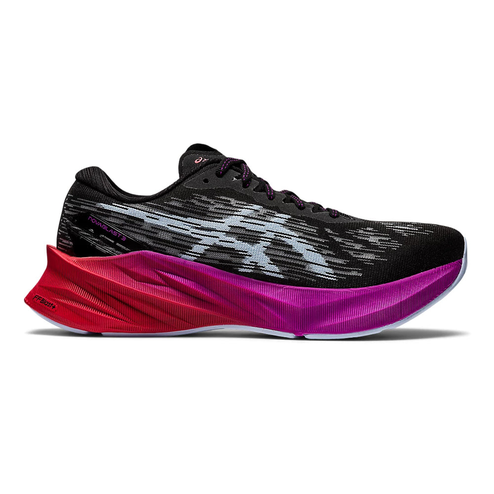 Women's Asics Novablast 3, Black/Soft Sky, 7.5 B Medium