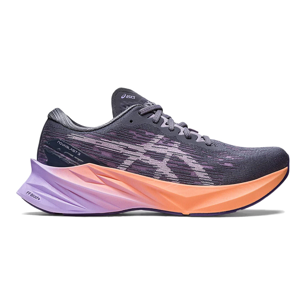 Women's Asics Novablast 3, Metropolis/Dusk Violet, 9.5 B Medium