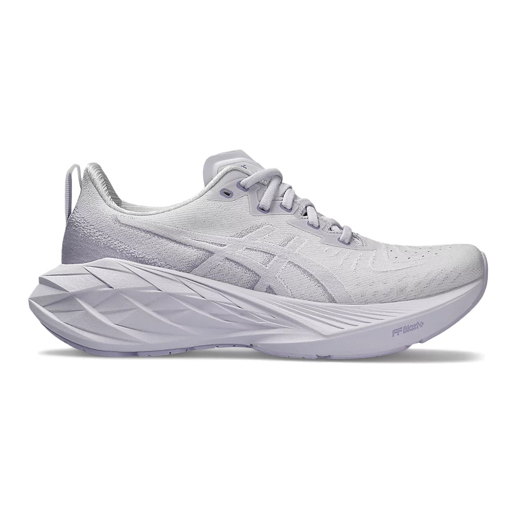 Women's Asics Novablast 4, Lilac Hint/Faded Ash Rock, 9.5 B Medium