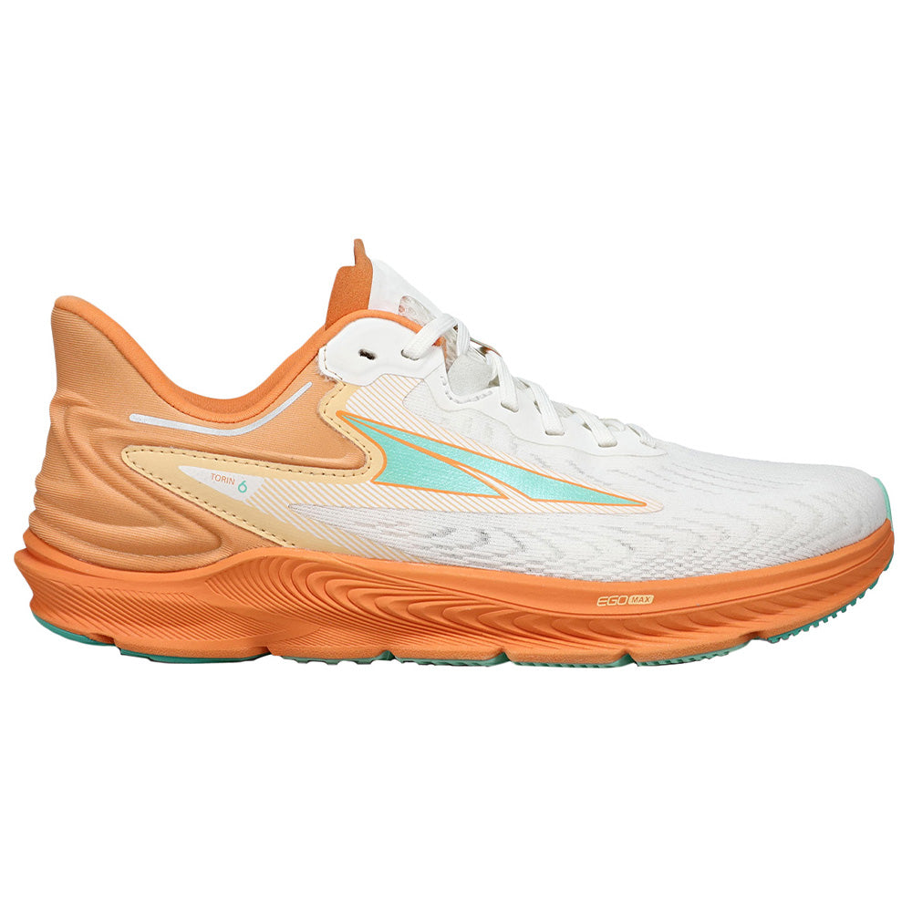Women's Altra Torin 6, White/Orange, 7.5 B Medium
