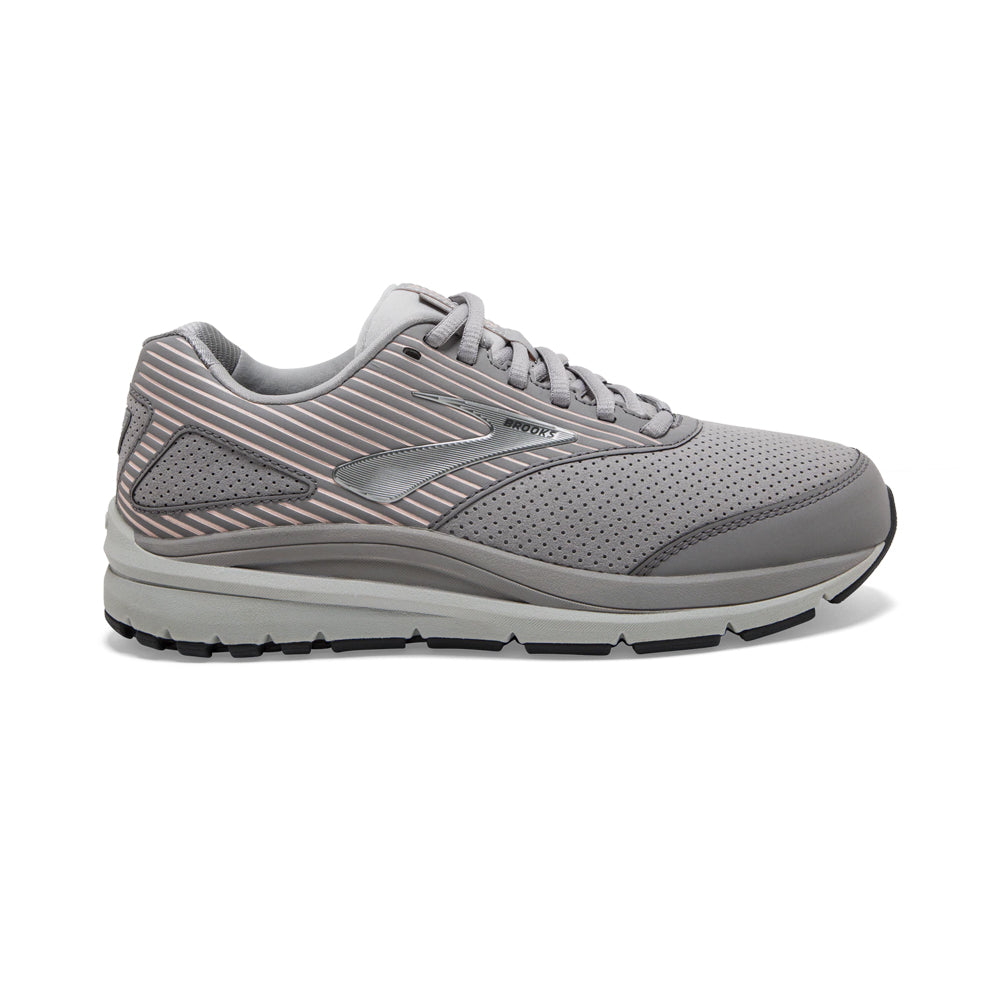 Women's Brooks Addiction Walker Suede, Alloy/Oyster/Peach, 8 B Medium