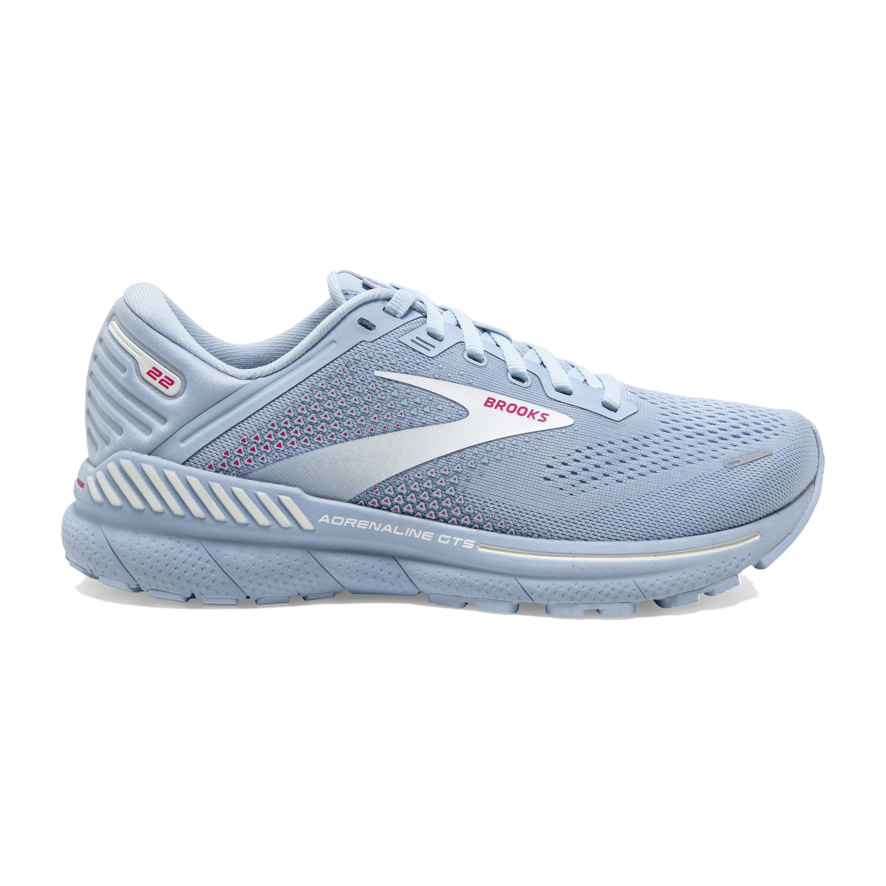 Women's Brooks Adrenaline GTS 22, Kentucky Blue/White/Rose, 11.5 B Medium