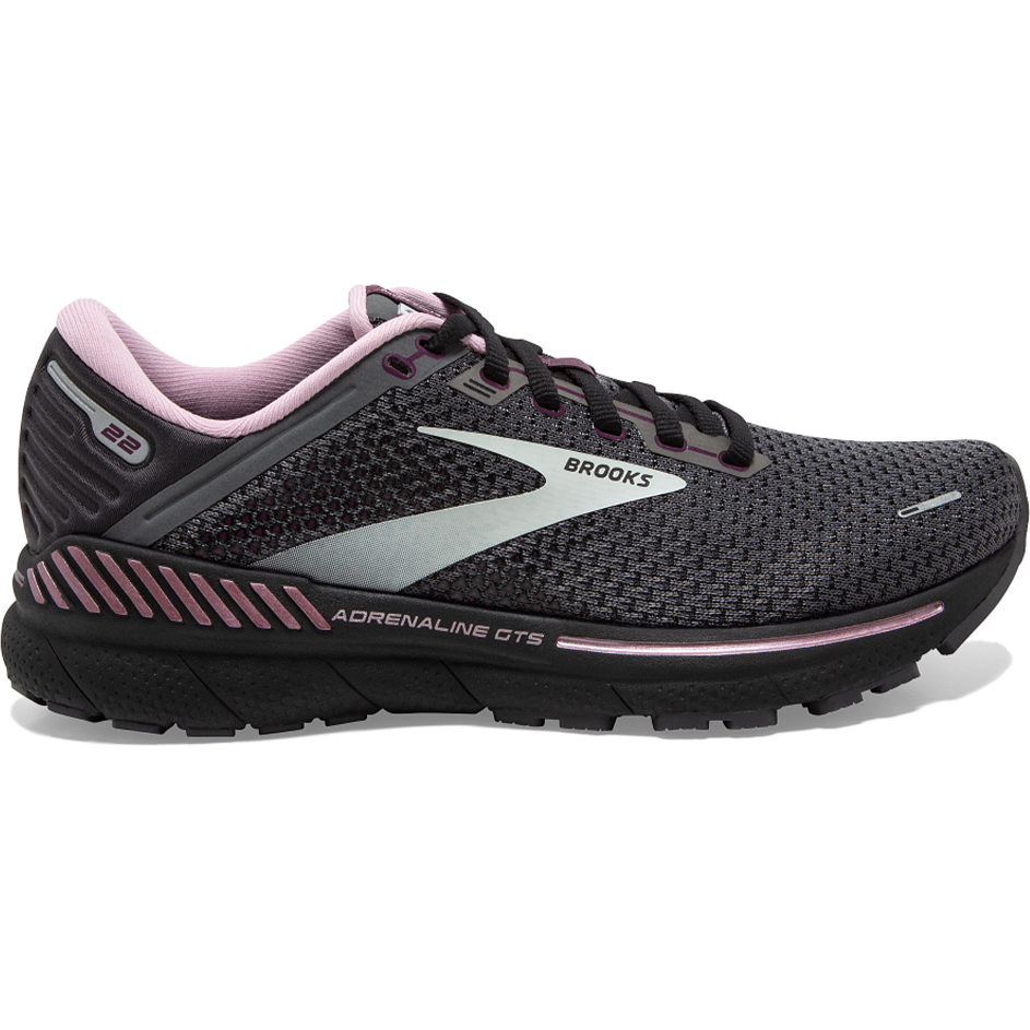 Women's Brooks Adrenaline GTS 22, Pearl/Black/Metallic, 11 D Wide