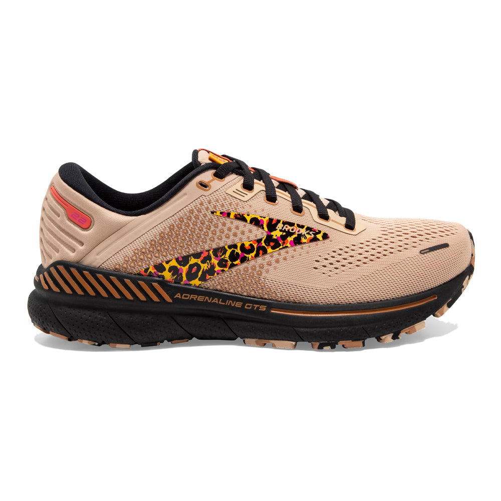 Women's Brooks Adrenaline GTS 22, Ginger/Black/Citrus, 8.5 B Medium