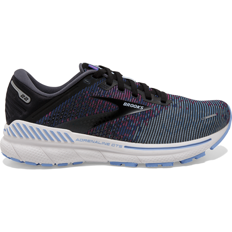 Women's Brooks Adrenaline GTS 22, Lavender/Black/Grey, 8 B Medium