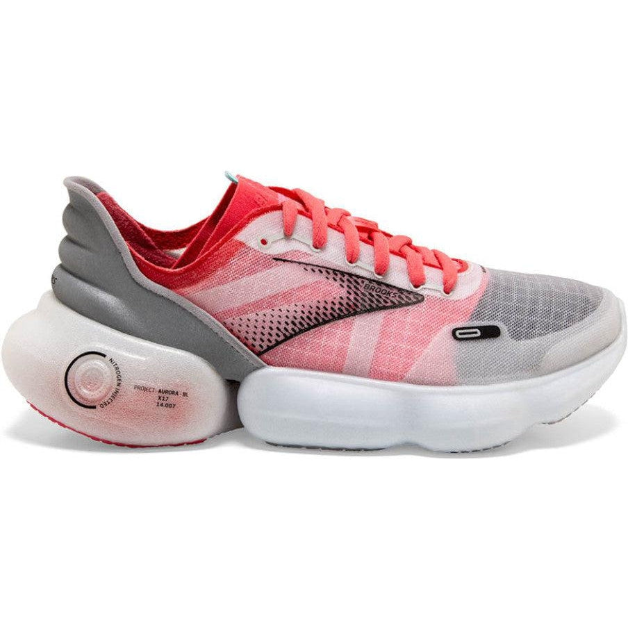 Women's Brooks Aurora, Grey/Coral/Black, 10.5 B Medium
