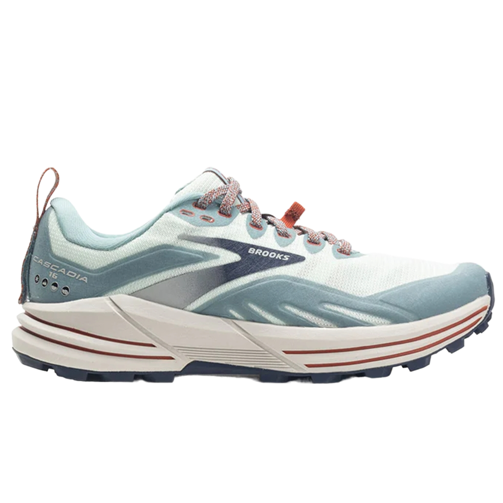 Women's Brooks Cascadia 16, Aqua/Tourmaline/Rooibos Tea, 8 B Medium