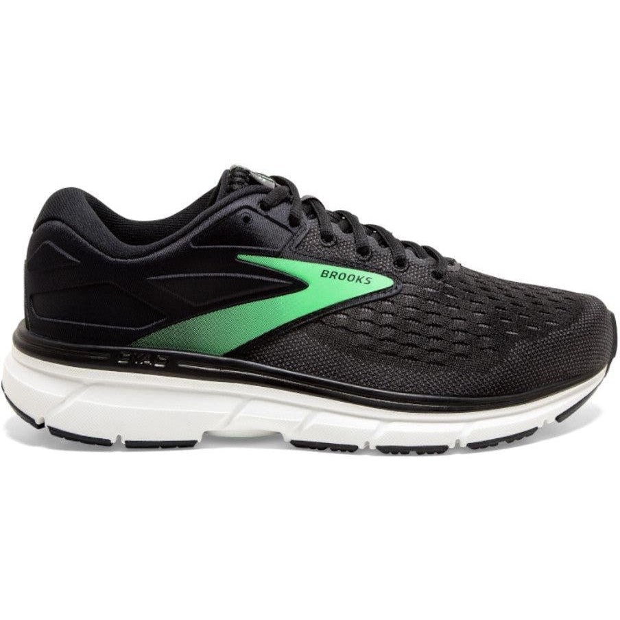 Women's Brooks Dyad 11, Black/Ebony/Green, 8.5 2E Extra Wide